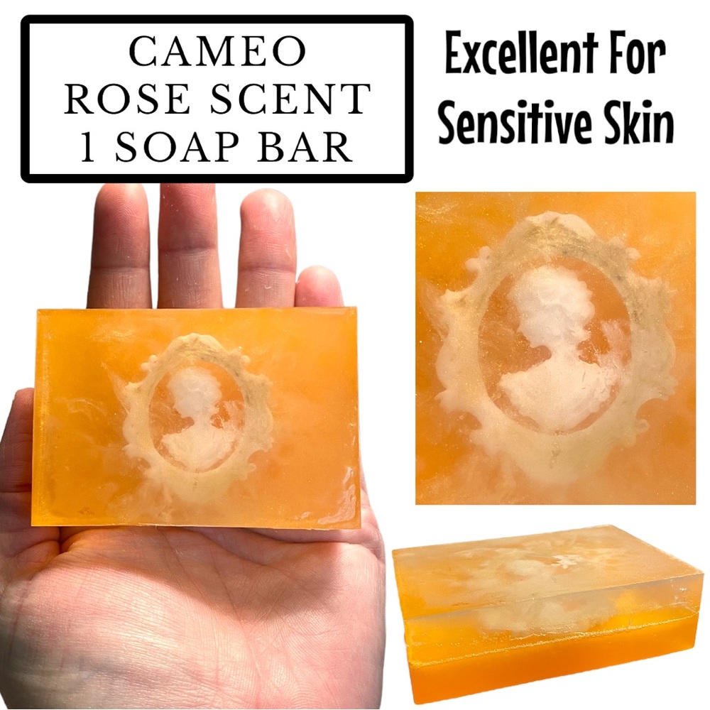 1 Bar, Cameo Soap, Rose Scented, Handmade, Great Gift Idea! ( PRICE IS FIRM )